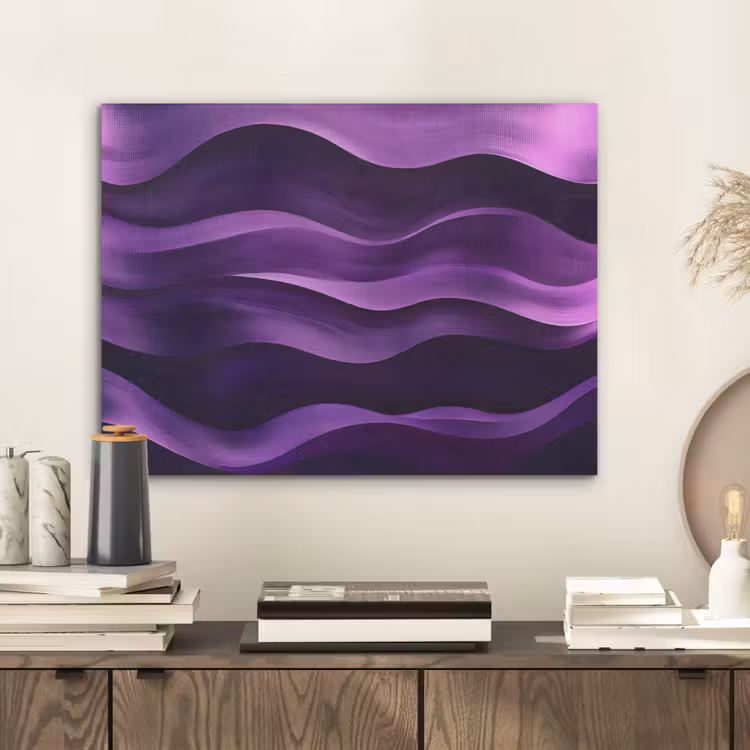 Golven - Abstract - Paars PET vilt klein -sfeer1