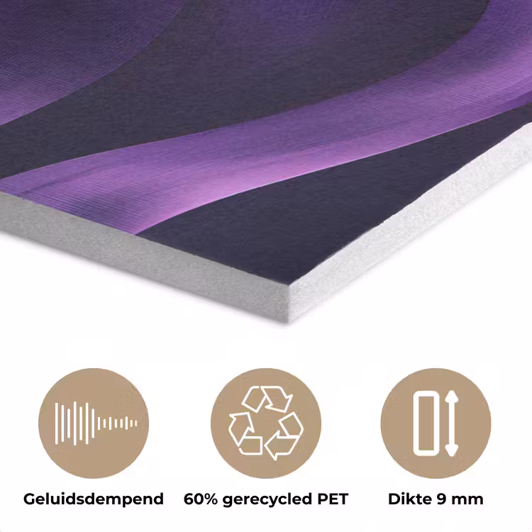 Golven - Abstract - Paars PET vilt klein -closeup_NL