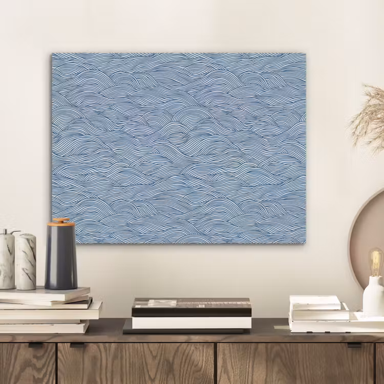 Golven - Ritmisch - Blauw PET vilt klein 837 -sfeer1