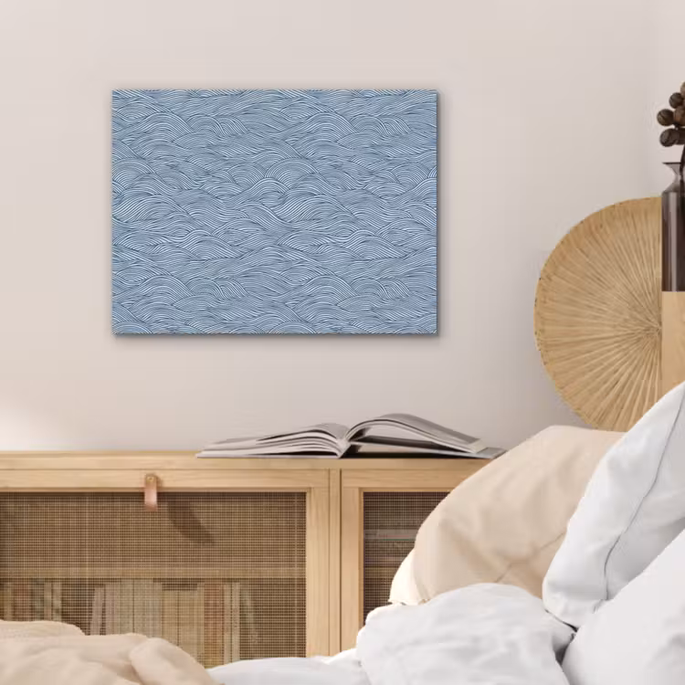 Golven - Ritmisch - Blauw PET vilt klein 837 -sfeer3