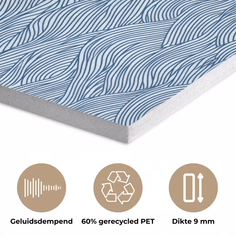 Golven - Ritmisch - Blauw PET vilt klein 837 -closeup_NL