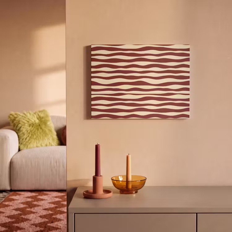 Golven - Rood - Patroon - Crème PET vilt klein 837 -sfeer1