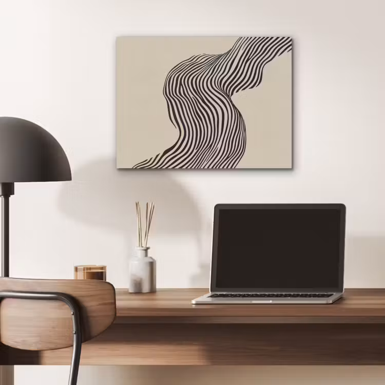 Golvend - Lijnen - Abstract - Silhouet PET vilt klein -sfeer5
