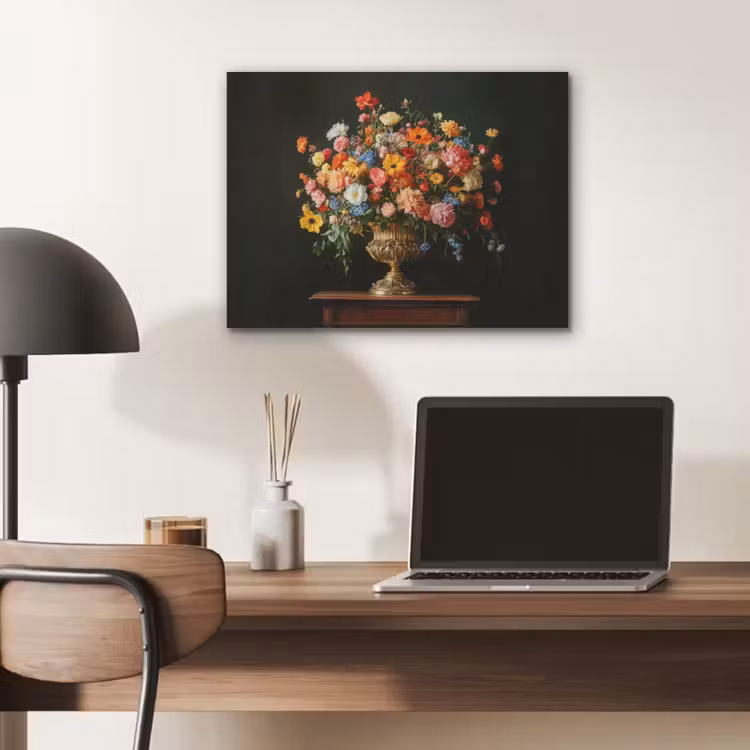 Goud - Bloemen - Kleuren - Vaas PET vilt klein -sfeer5