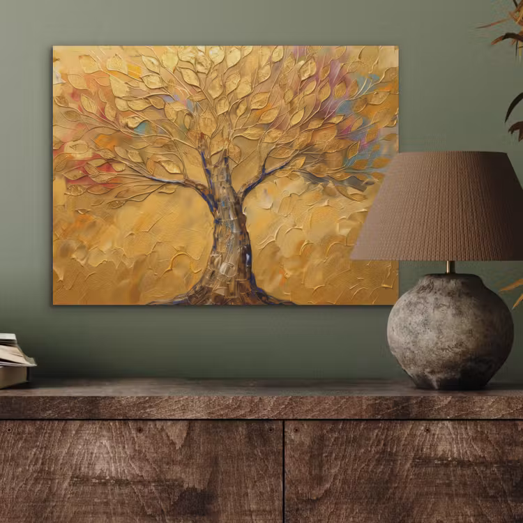 Goud - Boom - Abstract - Modern PET vilt klein -sfeer2