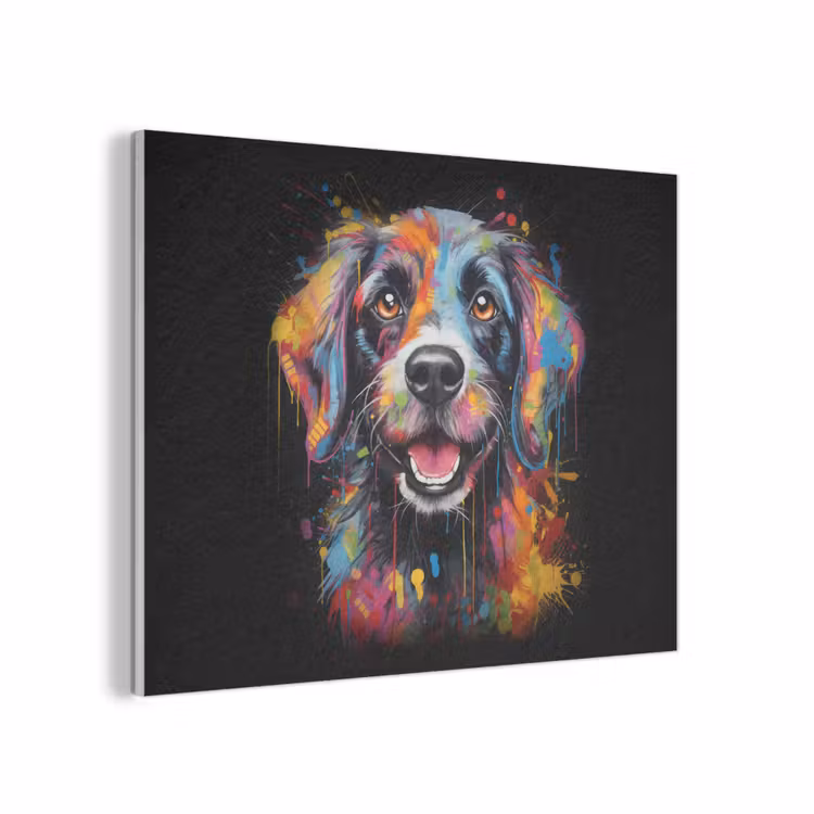 Graffiti - Hond - Zwart - Kleuren PET vilt klein -3d