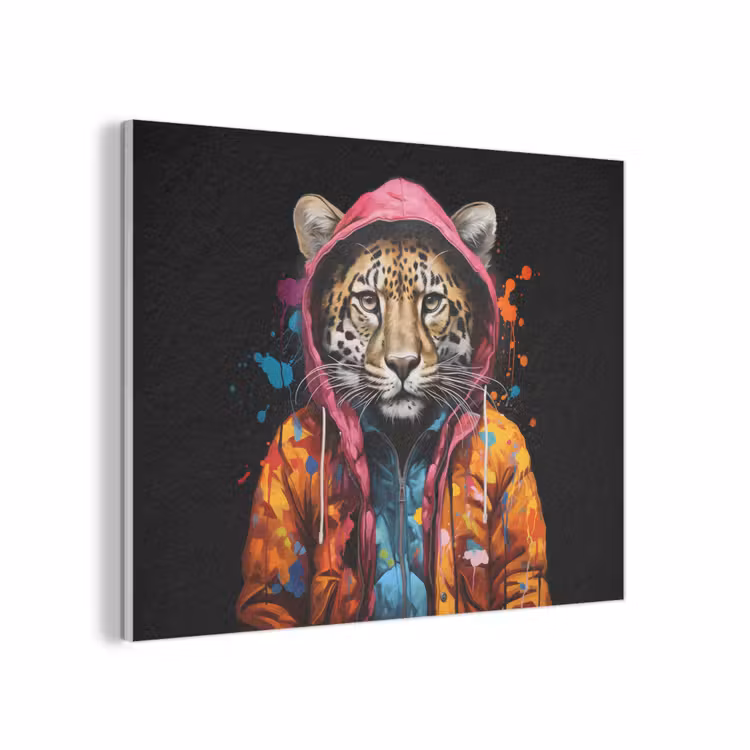 Graffiti - Luipaard - Zwart - Jas PET vilt klein -3d