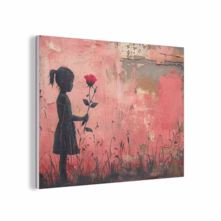 Graffiti - Meisje - Roze - Street art - Roos - Banksy PET vilt klein -3d
