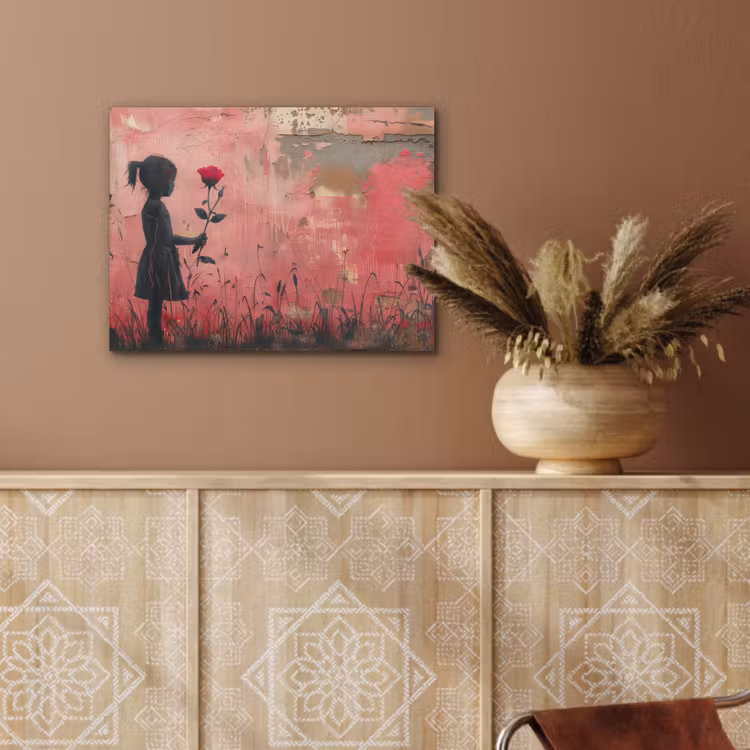 Graffiti - Meisje - Roze - Street art - Roos - Banksy PET vilt klein -sfeer4