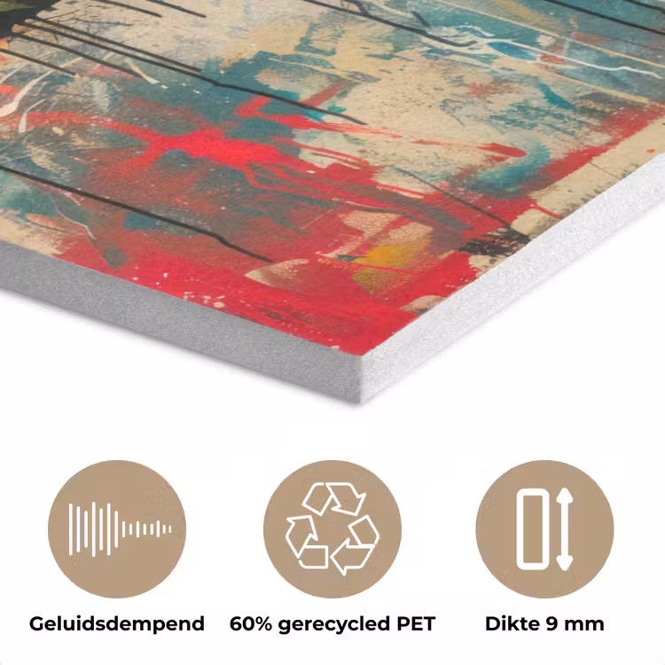 Graffiti - Rozen - Handen - Street art - Banksy PET vilt klein -closeup_NL