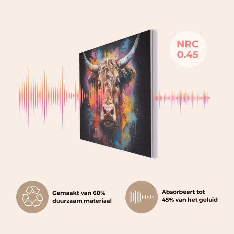Graffiti - Schotse hooglander - Zwart - Koe PET vilt klein -USP_NL