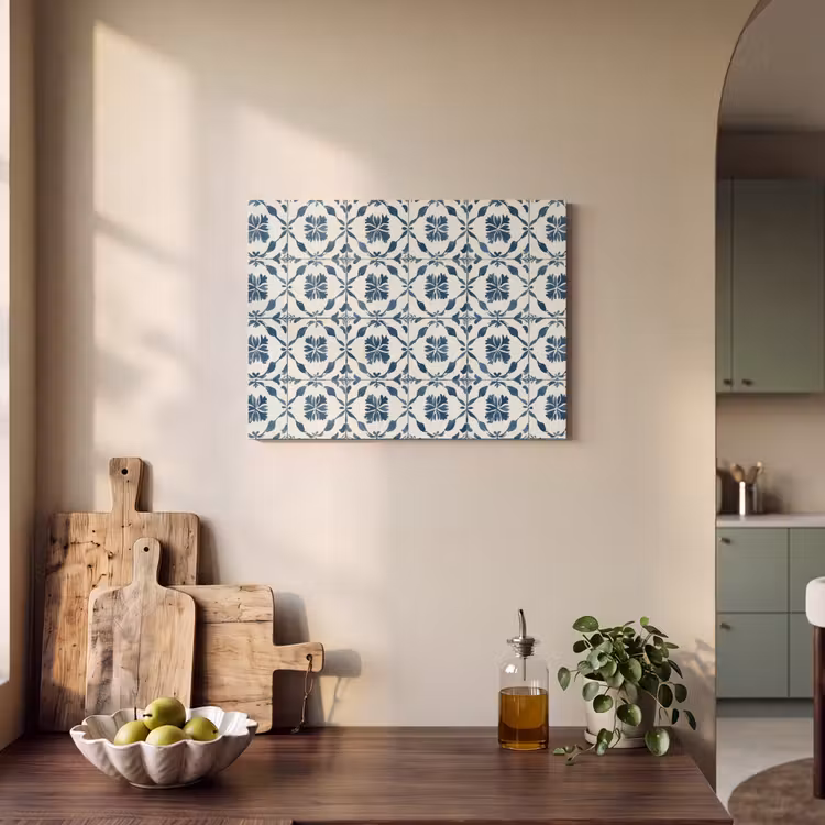 Grafisch - Tegel - Blauw PET vilt klein 837 -sfeer2
