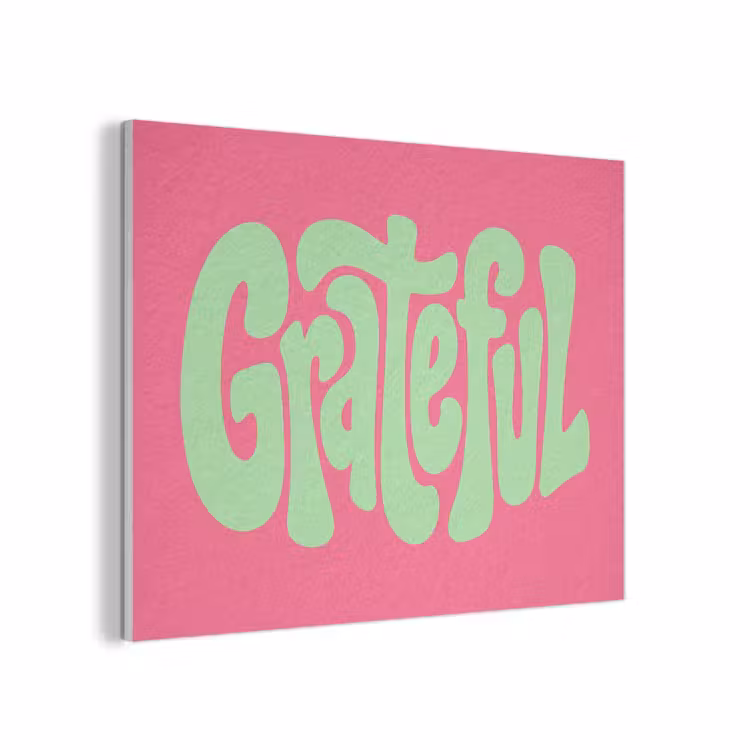 Grateful - Groen - Grafisch - Vloeiend PET vilt klein -3d