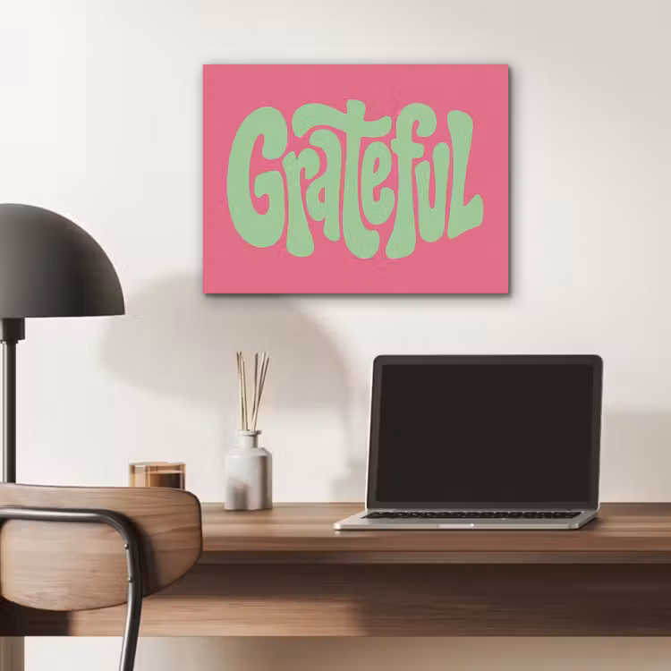 Grateful - Groen - Grafisch - Vloeiend PET vilt klein -sfeer5