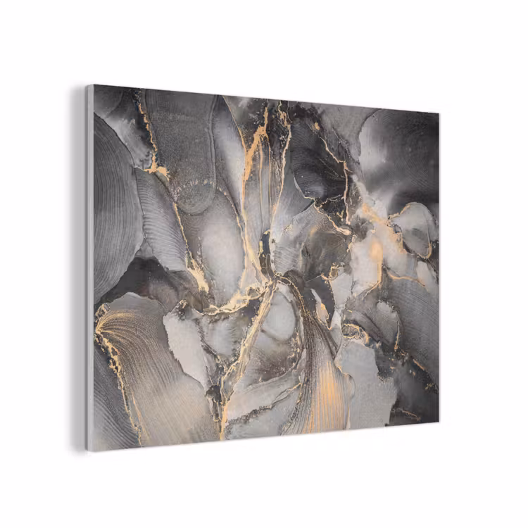 Grijs - Luxe  - Goud - Marmer PET vilt klein -3d