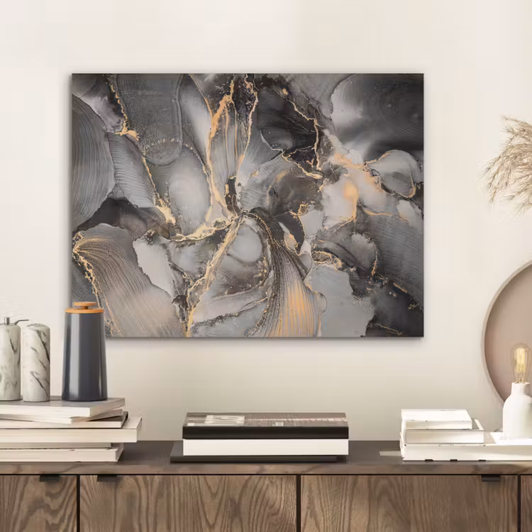 Grijs - Luxe  - Goud - Marmer PET vilt klein -sfeer1