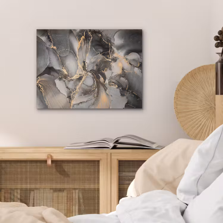 Grijs - Luxe  - Goud - Marmer PET vilt klein -sfeer3