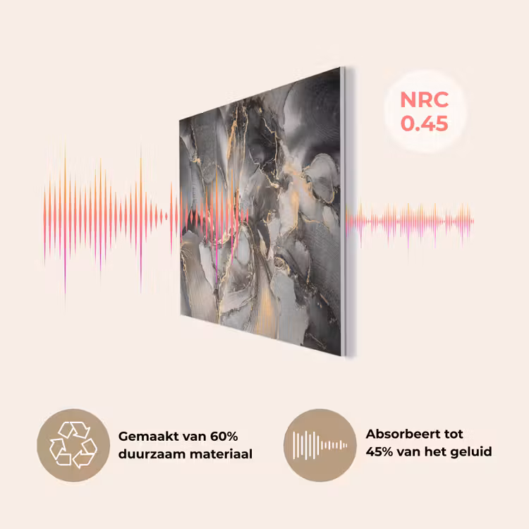 Grijs - Luxe  - Goud - Marmer PET vilt klein -USP_NL