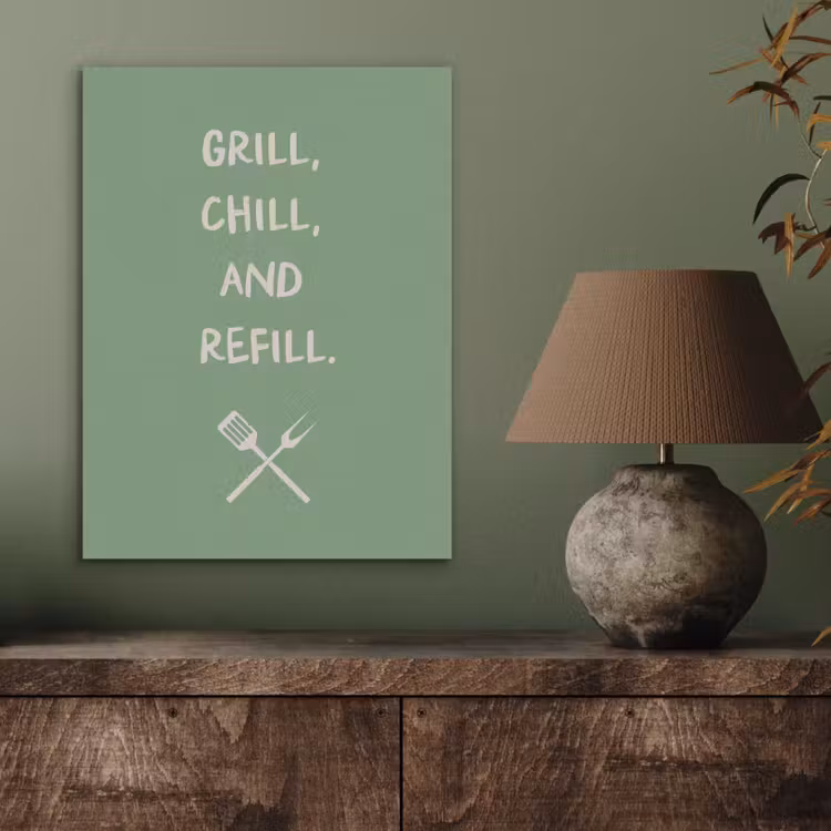 Grill - Groen - Zomer - Quote PET vilt klein -sfeer2