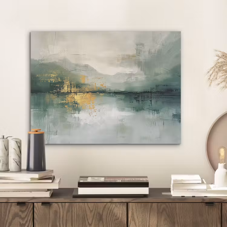 Groen - Modern - Abstract - Goud PET vilt klein -sfeer1