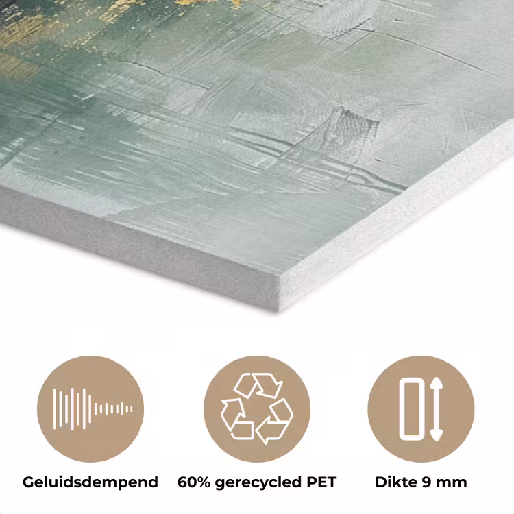 Groen - Modern - Abstract - Goud PET vilt klein -closeup_NL