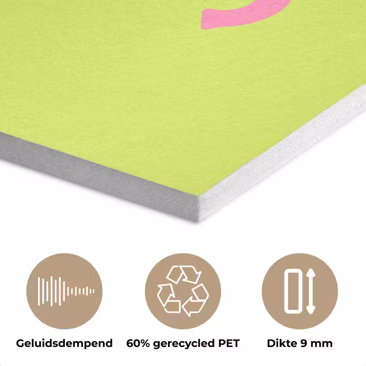 Groen - Roze bonjour - art-deco PET vilt klein -closeup_NL