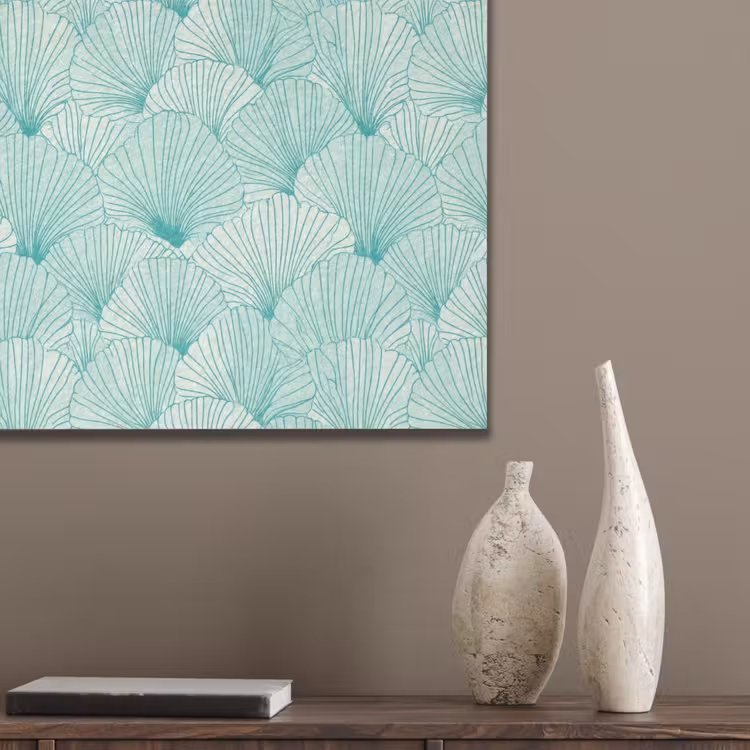 Groen - Wit - Ginko - Getekend - Textuur PET vilt klein 837 -sfeer6_closeup