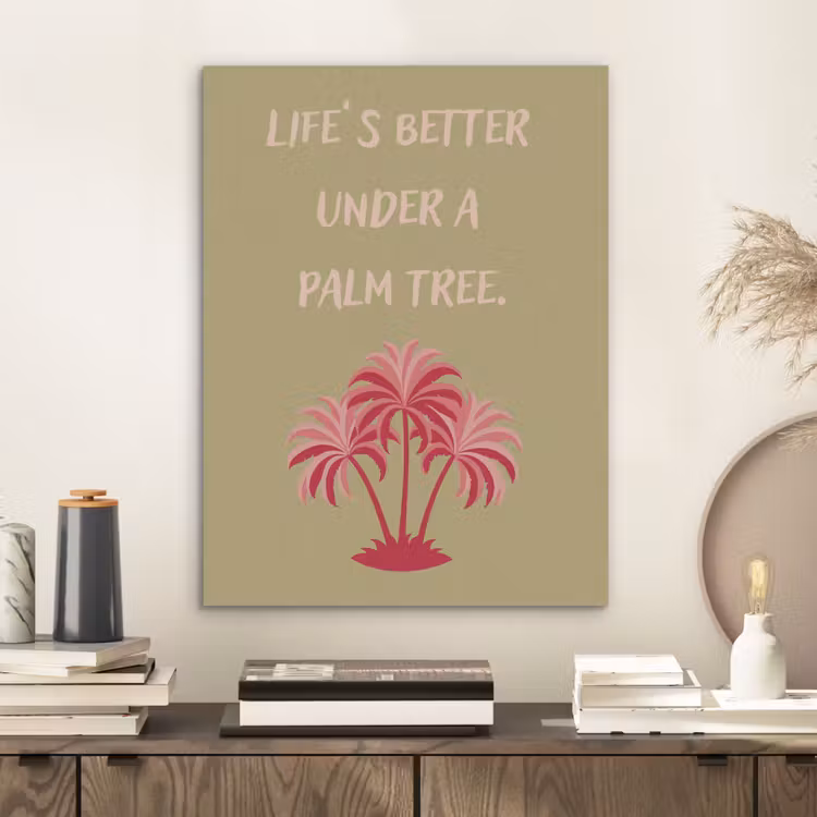 Groen - Zomer - Quote - Palmboom PET vilt klein -sfeer1