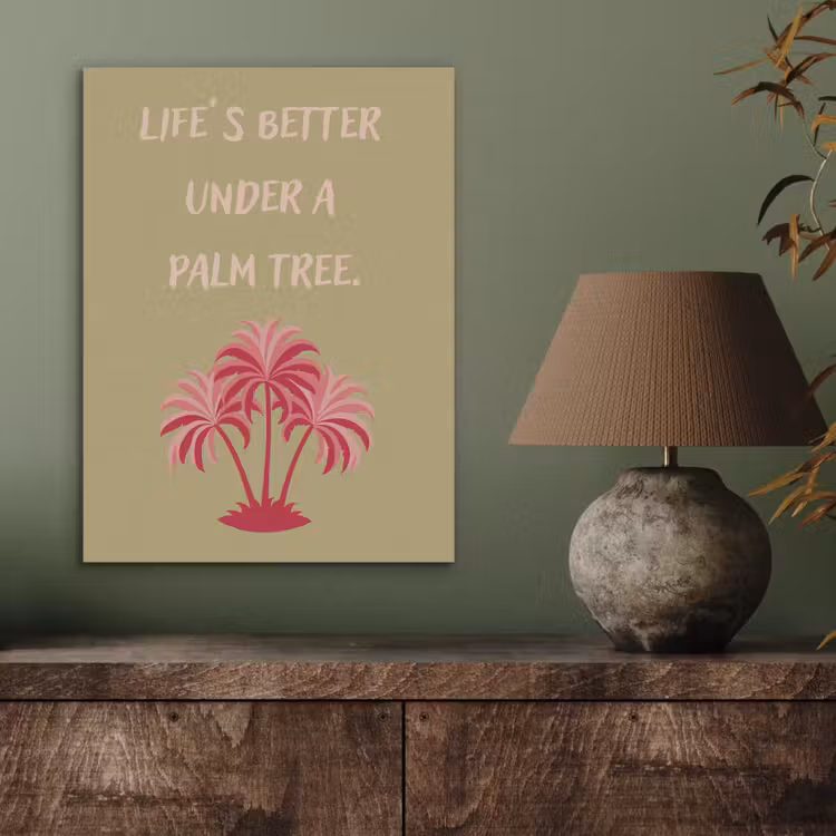 Groen - Zomer - Quote - Palmboom PET vilt klein -sfeer2