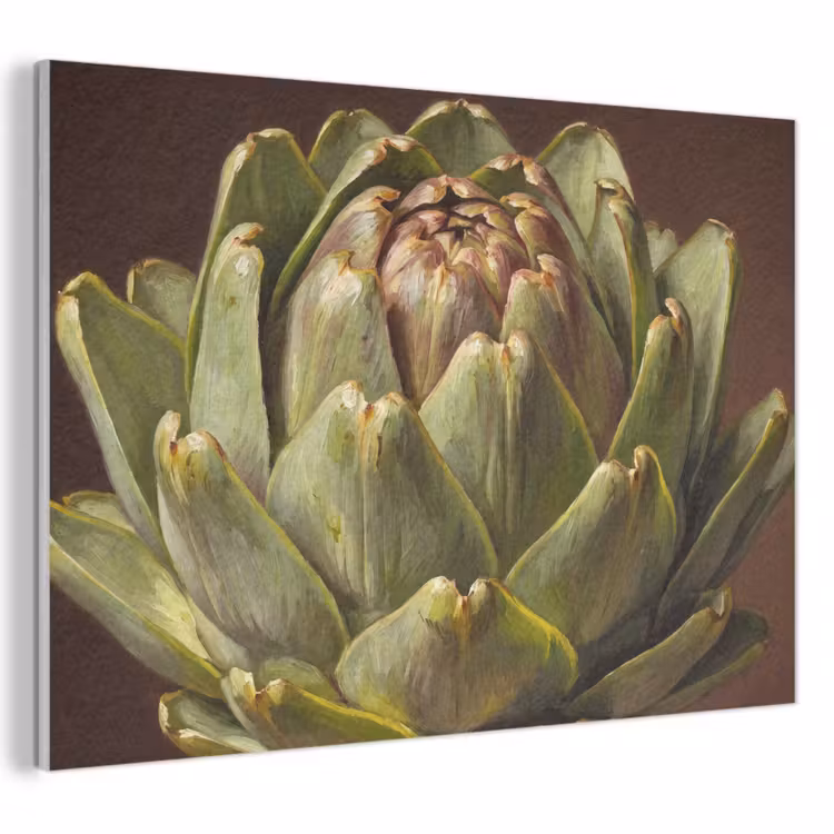 Akoestisch schilderij - Groente - Artisjok - Groen - Groente - Artisjok - Groen PET vilt klein