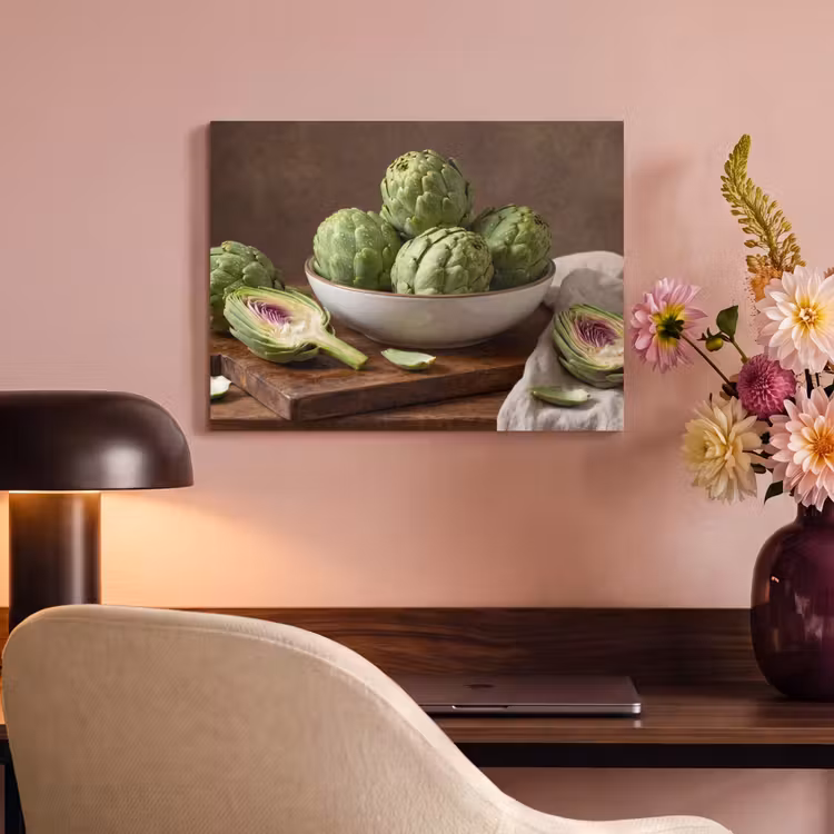 Akoestisch schilderij - Groenten - Artisjok - Keuken - Groenten - Artisjok - Keuken PET vilt klein