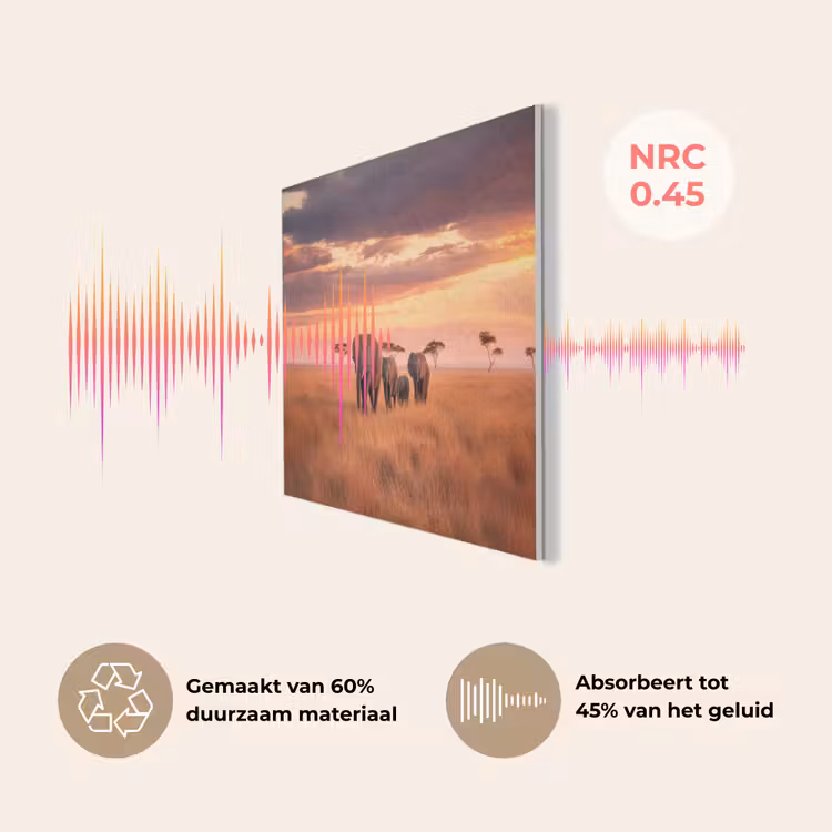 Groep olifanten - Open vlakte - Zon PET vilt klein -USP_NL