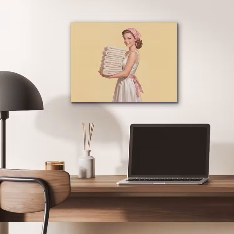 Handdoeken - Vrouw - Jurk - Roze PET vilt klein -sfeer5