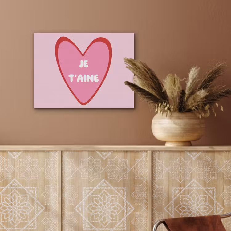 Hart - Frans - Valentijn - Roze PET vilt klein -sfeer4