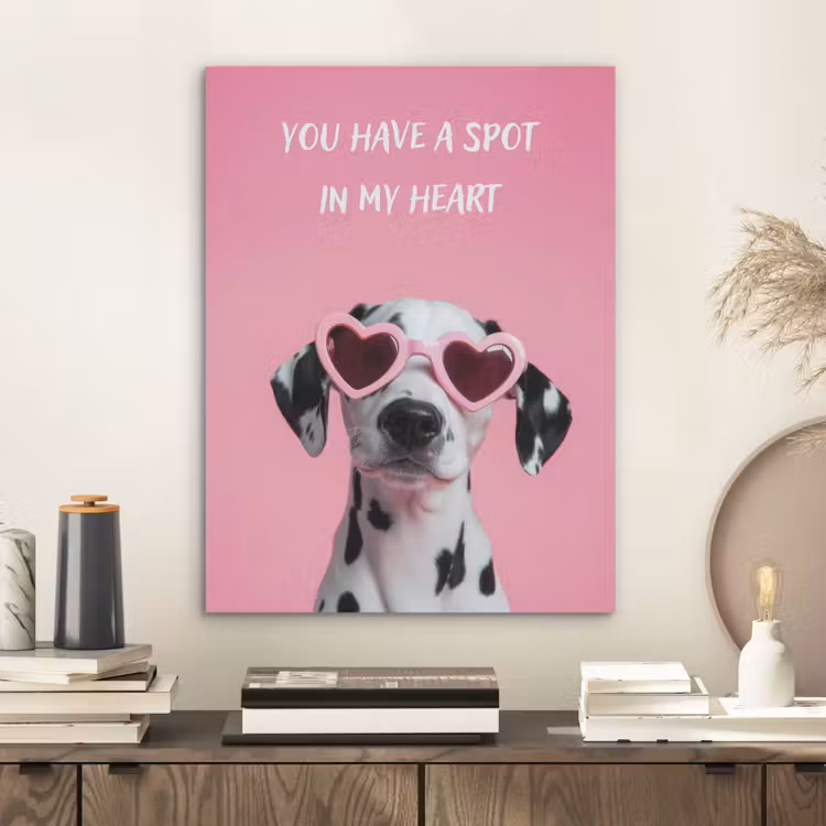 Hartjes - Hond - Valentijn - Roze PET vilt klein -sfeer1
