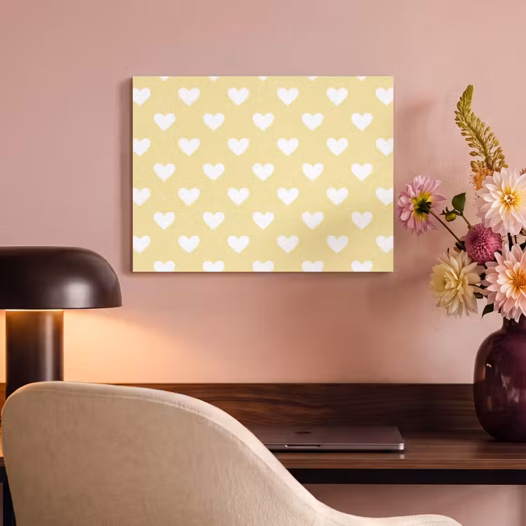 Hartjes - Patroon - Geel PET vilt klein 837 -sfeer3
