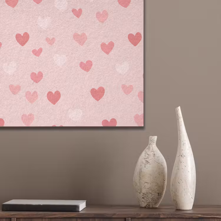 Hartjes - Patroon - Roze - Eenvoudig PET vilt klein -sfeer6_closeup