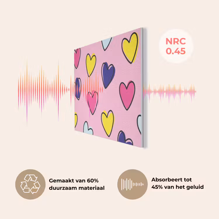Hartjes - Valentijn - Patroon - Kleurrijk PET vilt klein -USP_NL