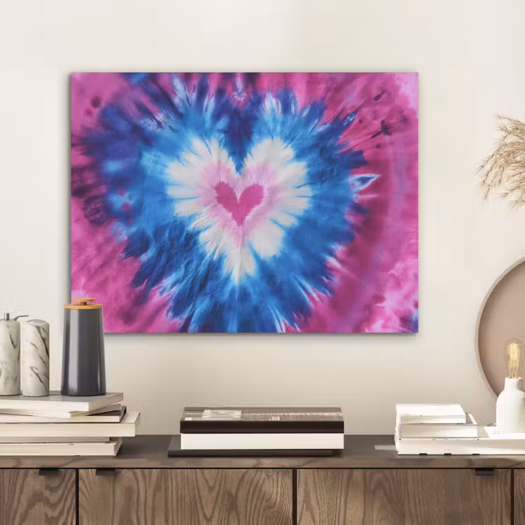Hartvormig - Tie dye - Paars PET vilt klein -sfeer1