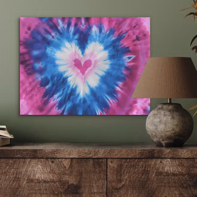 Hartvormig - Tie dye - Paars PET vilt klein -sfeer2