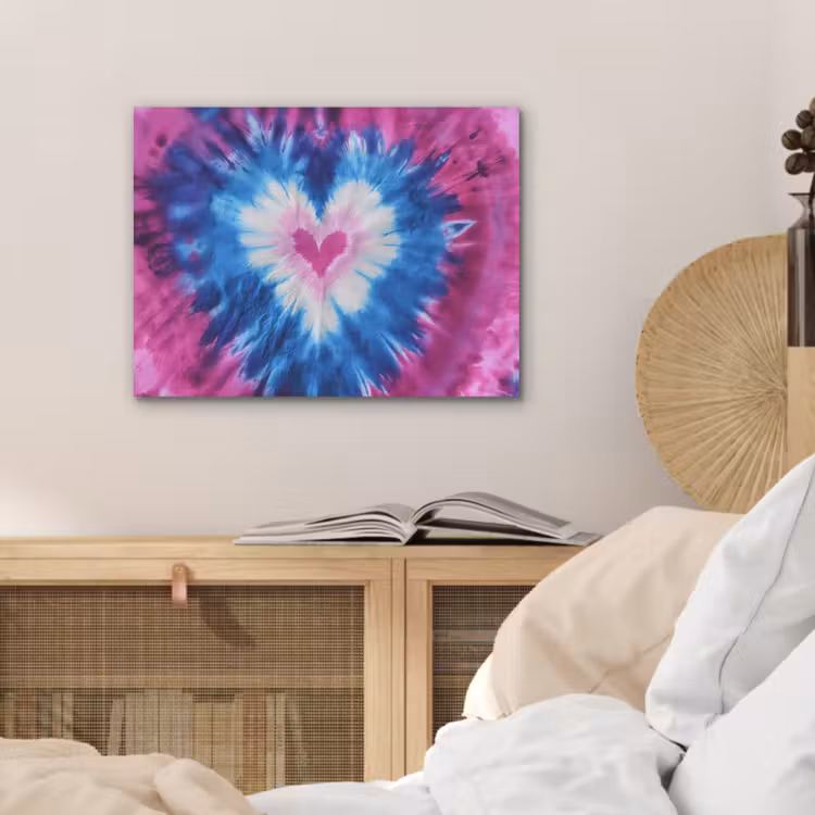 Hartvormig - Tie dye - Paars PET vilt klein -sfeer3