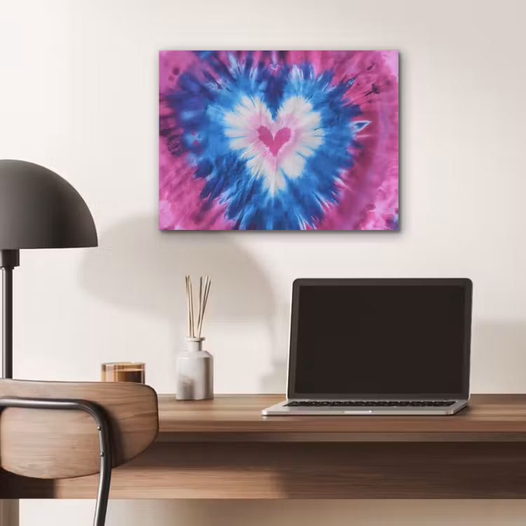 Hartvormig - Tie dye - Paars PET vilt klein -sfeer5