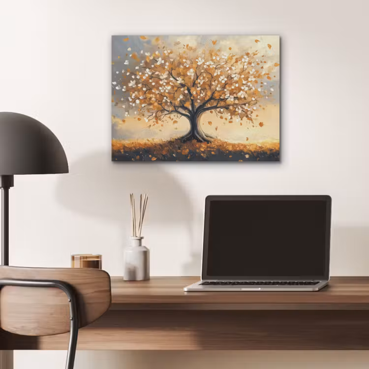 Herfst - Boom - Oranje - Bladeren - Levensboom - Abstract PET vilt klein -sfeer5