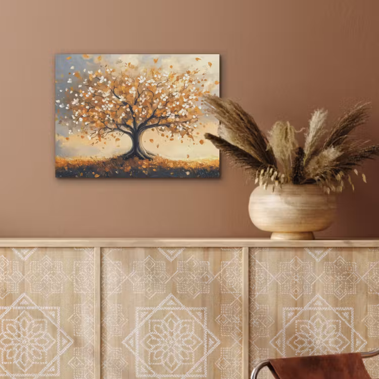 Herfst - Boom - Oranje - Bladeren - Levensboom - Abstract PET vilt klein -sfeer4