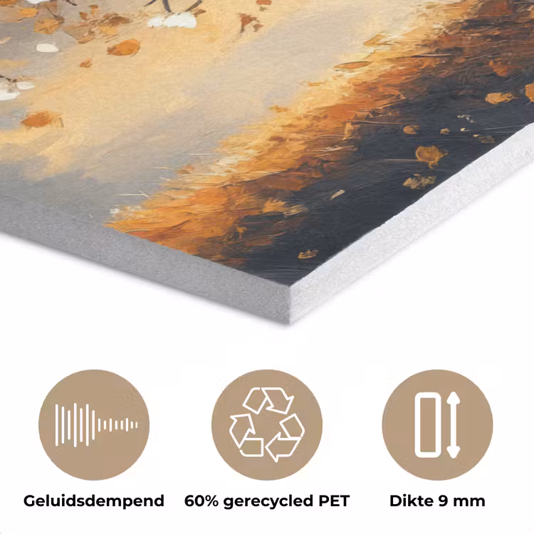 Herfst - Boom - Oranje - Bladeren - Levensboom - Abstract PET vilt klein -closeup_NL