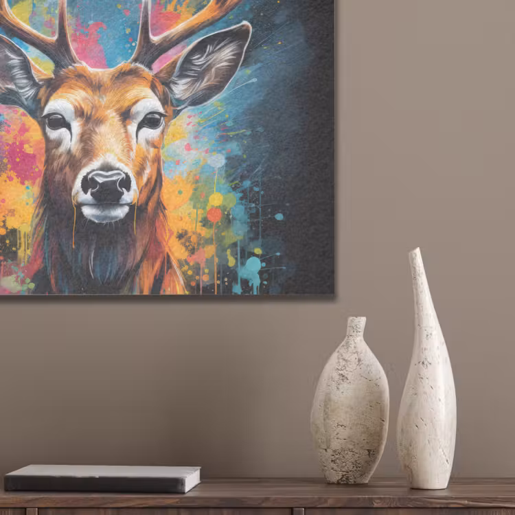 Hert - Graffiti - Dieren - Kleuren PET vilt klein -sfeer6_closeup