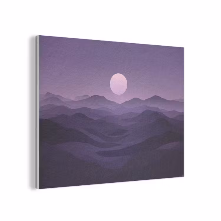 Heuvels - Paars - Mist - Zon PET vilt klein -3d