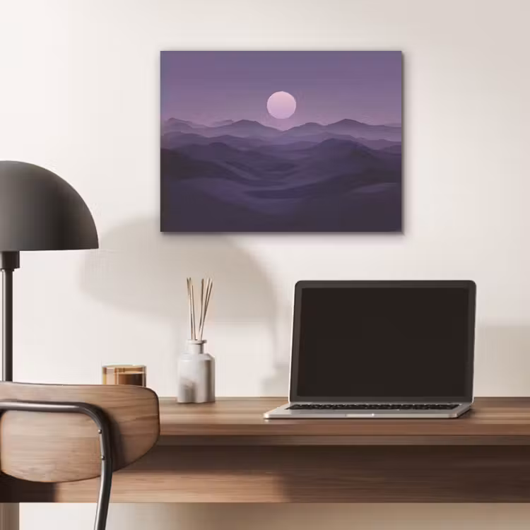 Heuvels - Paars - Mist - Zon PET vilt klein -sfeer5