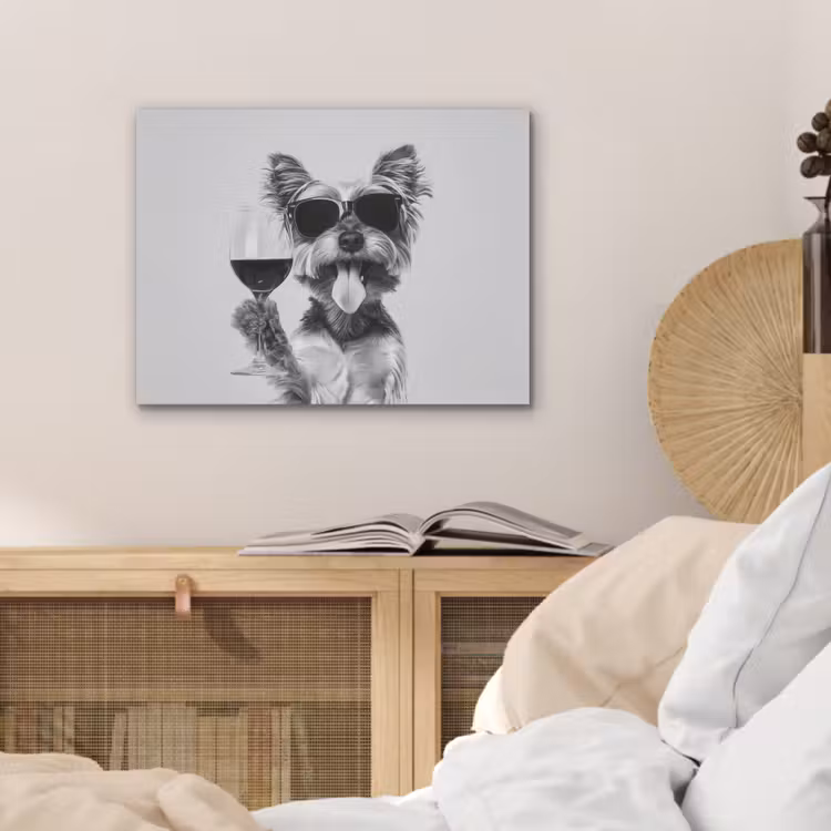 Hondje - Wijnglas - Zonnebril - Enthousiast PET vilt klein -sfeer3