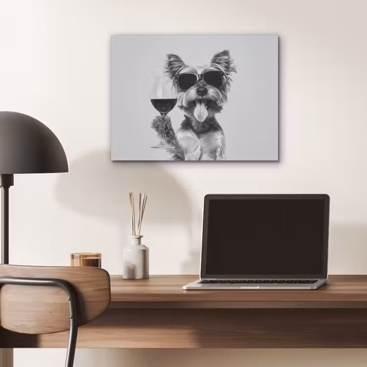 Hondje - Wijnglas - Zonnebril - Enthousiast PET vilt klein -sfeer5